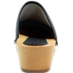 BJORK Agata Wood Open Back Leather Clogs