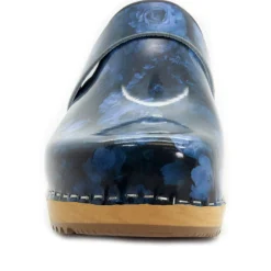 BJORK Agata Wood Open Back Leather Clogs