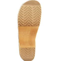 BJORK ALMA Swedish Wood Clog Navy Leather Sandals