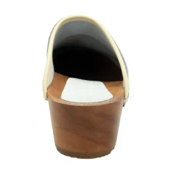BJORK Bonita Wood Open Back Leather Clogs - CLOSEOUT