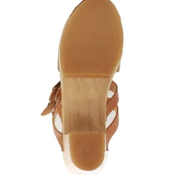 BJORK Brigetta Mid-heel Fashion Leather Wooden Clogs - CLOSEOUT