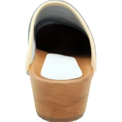 BJORK Dahlia Wood Open Back Leather Clogs