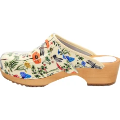 BJORK Dahlia Wood Open Back Leather Clogs