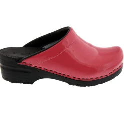 BJORK Elly Open Back Fuchsia Patent Leather Clogs