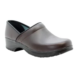 BJORK Flex Pro Closed Back Brown Leather Clogs - CLOSEOUT