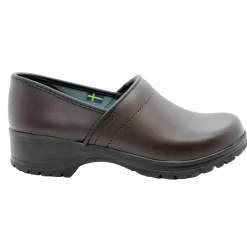 BJORK Flex Pro Closed Back Brown Leather Clogs - CLOSEOUT