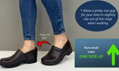BJORK Flex Pro Closed Back Leather Clogs - CLOSEOUT
