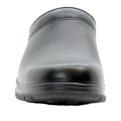 BJORK Flex Pro Open Back Black Leather Clogs - CLOSEOUT