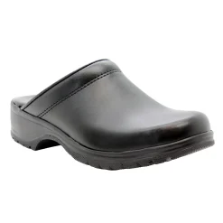 BJORK Flex Pro Open Back Black Leather Clogs - CLOSEOUT