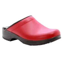 BJORK Flex Pro Open Back Red Leather Clogs - CLOSEOUT