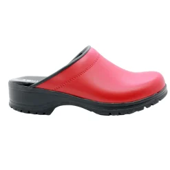 BJORK Flex Pro Open Back Red Leather Clogs - CLOSEOUT