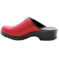 BJORK Flex Pro Open Back Red Leather Clogs - CLOSEOUT