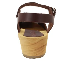 BJORK Gerda Leather Closed-Toe Wooden Clog Sandals