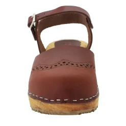 BJORK Gerda Leather Closed-Toe Wooden Clog Sandals