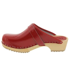BJORK LEIA Wood Classic Open Back Patent Leather Clogs