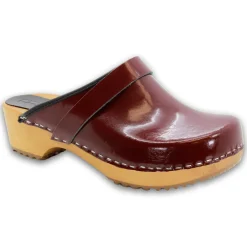 BJORK LEIA Wood Classic Open Back Patent Leather Clogs