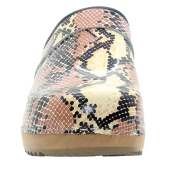 BJORK Maja Open Back Python Leather Clogs
