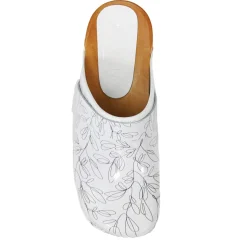BJORK Maja Open Back Stencil Leather Clogs - CLOSEOUT