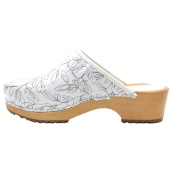 BJORK Maja Open Back Stencil Leather Clogs - CLOSEOUT