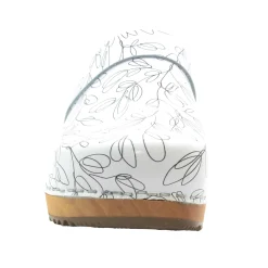 BJORK Maja Open Back Stencil Leather Clogs - CLOSEOUT