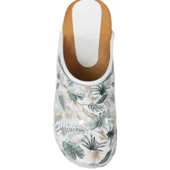 BJORK Maja Open Back Tropical Leather Clogs