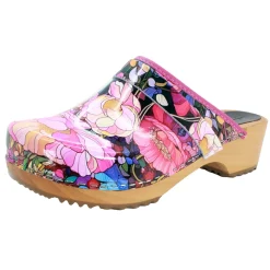 BJORK Maja Wood ISA Leather Clogs
