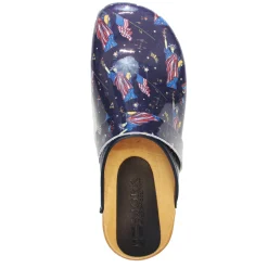 BJORK Maja Wood Liberty Leather Clogs