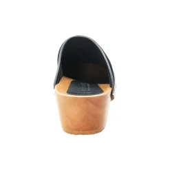 BJORK Maja Wood Open Back Croco Print Leather Clogs - CLOSEOUT