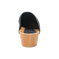 BJORK Maja Wood Open Back Croco Print Leather Clogs - CLOSEOUT