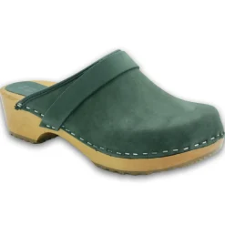 BJORK Maja Wood Open Back in Nubuck Leather