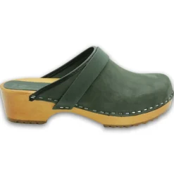 BJORK Maja Wood Open Back in Nubuck Leather