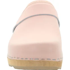 BJORK Maja Wood Open Back Leather Clogs