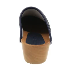BJORK Maja Wood Open Back Leather Clogs