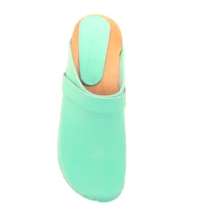 BJORK Maja Wood Open Back Leather Clogs