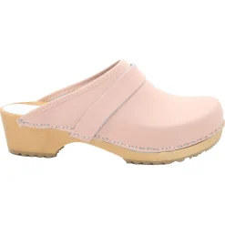 BJORK Maja Wood Open Back Leather Clogs