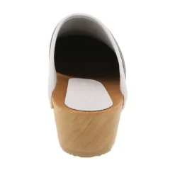 BJORK Maja Wood Open Back Leather Clogs