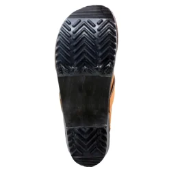BJORK Maja Wood Open Back Leather Clogs in Cognac