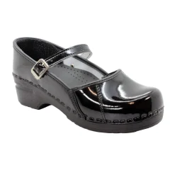 BJORK MARCELLA Mary Jane Black Patent Leather Clogs
