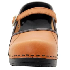 BJORK MARCELLA Mary Jane Caramel Veg Tan Leather Clogs - CLOSEOUT