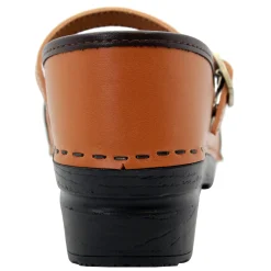 BJORK MARCELLA Mary Jane Caramel Veg Tan Leather Clogs - CLOSEOUT