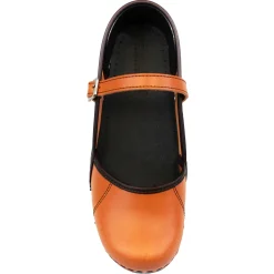 BJORK MARCELLA Mary Jane Caramel Veg Tan Leather Clogs - CLOSEOUT