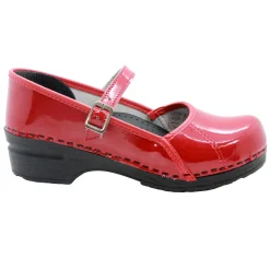 BJORK MARCELLA Mary Jane Red Patent Leather Clogs