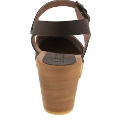 BJORK MARGARETA Swedish Wood Clog Sandals in Brown Oiled Leather
