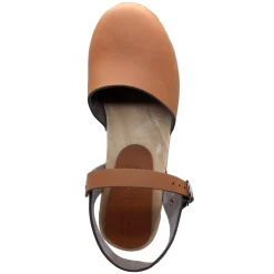 BJORK MARGARETA Swedish Wood Clog Sandals in Oiled Leather