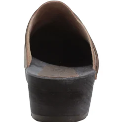 BJORK Men's Axel Leather Open Back Wooden Clogs