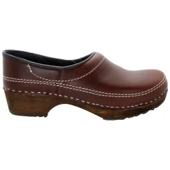 BJORK Men's Christian Wood Closed Back Oiled Leather Clogs