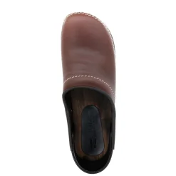 BJORK Men's Christian Wood Closed Back Oiled Leather Clogs