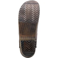 BJORK Men's Christian Wood Open Back Oiled Leather Clogs