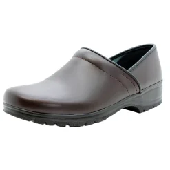 BJORK Men's Flex Pro Closed Back Brown Leather Clogs - CLOSEOUT