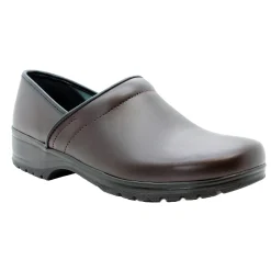 BJORK Men's Flex Pro Closed Back Brown Leather Clogs - CLOSEOUT